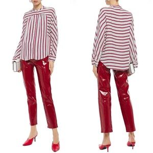 NWT Maje Coquille Ruched Striped Shirt